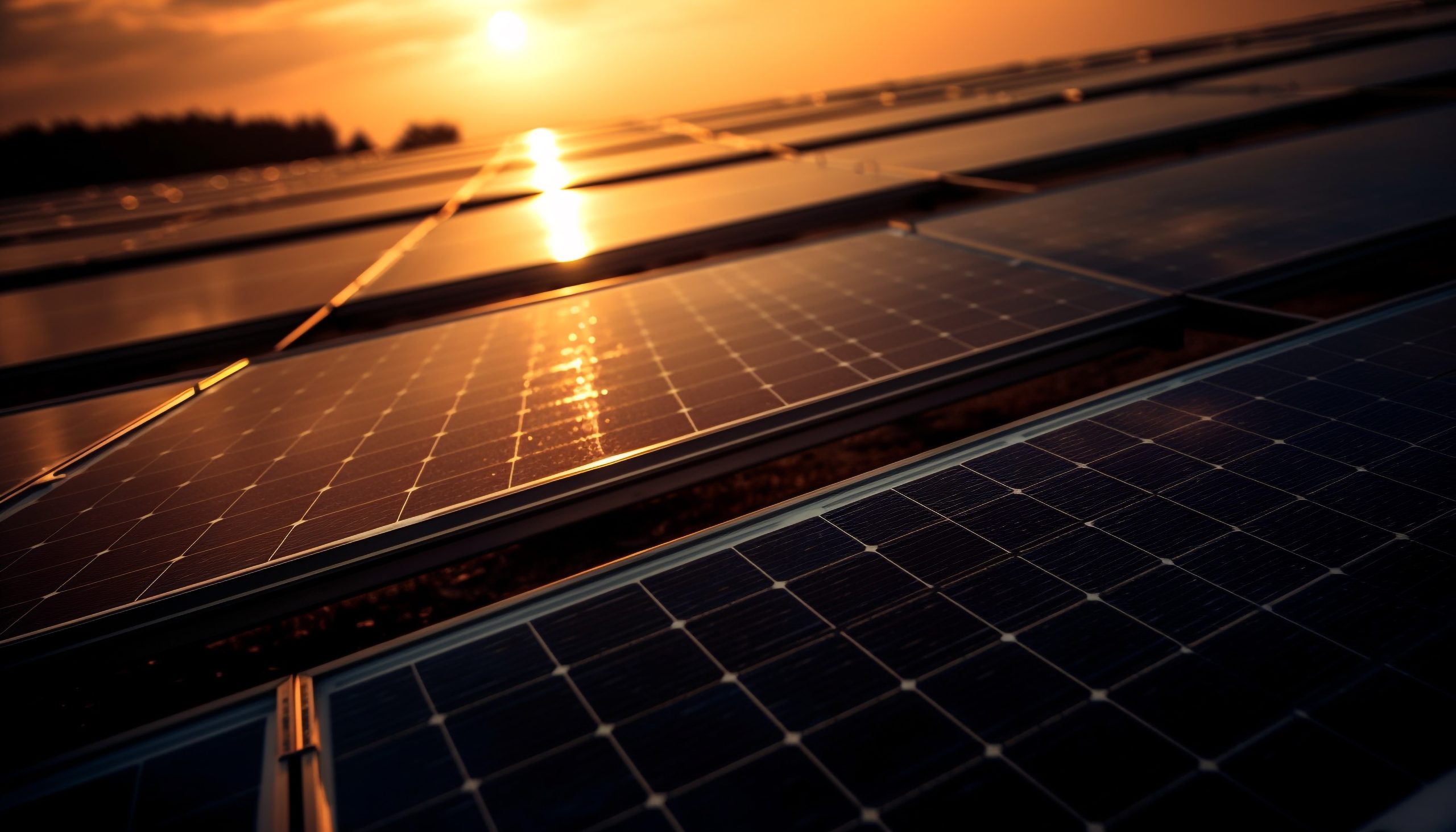 Sunset nature provides renewable energy through solar power generated by AI naturaleza atardecer proporciona energia renovable traves energia solar generada ia scaled